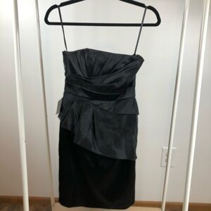 NWT White House Black Market Black Strapless Cocktail Dress 00